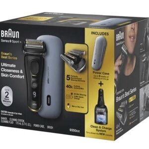 BRAUN Series 9 Sport + 9350CC Wet & Dry Clean & Charge System & POWER CASE NEW